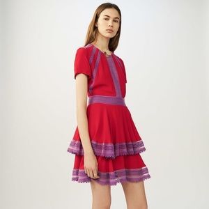 😎 Maje Flounced Dress with Lace 😎